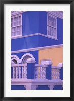 Framed Blue Building and Detail, Willemstad, Curacao, Caribbean