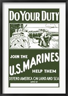 Framed U.S. Marines - Do Your Duty!