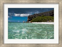 Framed Pajaros beach in Mona Island, Puerto Rico, Caribbean