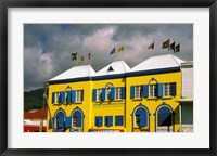 Framed Bright Colorful Building, St Kitts, Caribbean