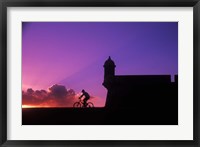 Framed Sunset Bike Ride at El Morro Fort, Old San Juan, Puerto Rico