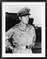 Framed Douglas MacArthur (black & white)