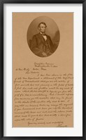 Framed President Abraham Lincoln and His Letter to Mrs Bixby