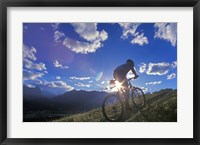Framed Mountain Biker at Sunset, Canmore, Alberta, Canada