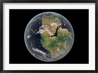 Framed Western hemisphere of the Earth during the Early Jurassic period