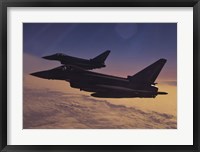 Framed Two German Air Force Eurofighter Typhoon's at Sunset