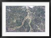 Framed Satellite View of Kansas City, Missouri