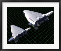 Framed Artist's Concept Showing the Relative Sizes of the X-33 and VentureStar