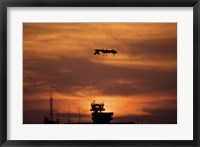 Framed MQ-1 Predator over COB Speicher at Sunset, Tikrit, Iraq