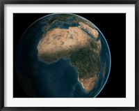 Framed Full Earth from Space Above the African Continent