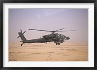 Framed AH-64D Apache Helicopter on a Mission