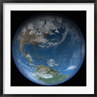 Framed Full Earth Featuring North and South America