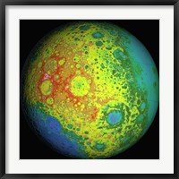 Framed Lunar Topography Globe