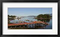 Framed Dock and harbor, Tofino, Vancouver Island, British Columbia