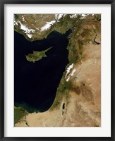 Framed Satellite View of Snow in Lebanon