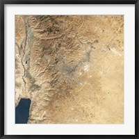 Framed Natural-color Satellite view of Amman, Jordan