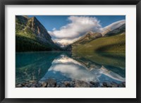 Framed Lake Louise at sunrise, Banff National Park, Canada