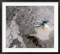 Framed Ash Rich Plume Rises above the Shiveluch Volcano on Russia's Kamchatka Peninsula