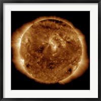 Framed Dark Rift in the Sun's Atmosphere Known as a Coronal Hole