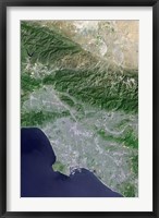 Framed Satellite view of Los Angeles, California and Surrounding Area