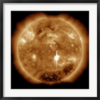 Framed Massive X-Class Solar Flare Erupts on the Sun