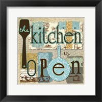 The Kitchen is Open Framed Print