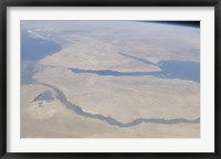 Framed Aerial view of the Egypt and the Sinai Peninsula along with part of the Mediterranean Sea and Red Sea