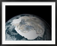 Framed Frozen Continent of Antarctica and its Surrounding Sea Ice