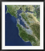 Framed Satellite view of San Francisco, California