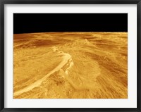 Framed 3D Perspective View of Latona Vorona and Dali Chasma on Venus