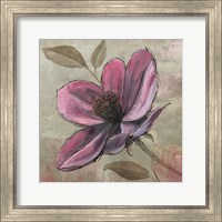 Framed 'Plum Floral III' border=