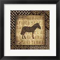 Framed African Wild Zebra Border