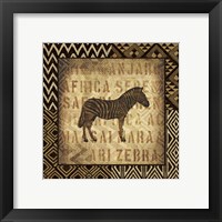 Framed 'African Wild Zebra Border' border=