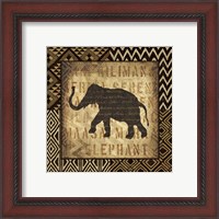 Framed 'African Wild Elephant Border' border=