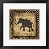 Framed 'African Wild Elephant Border' border=