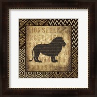 Framed 'African Wild Lion Border' border=