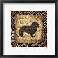 Framed 'African Wild Lion Border' border=