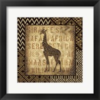 Framed African Wild Giraffe Border