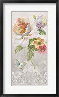 Framed Textile Floral Panel II