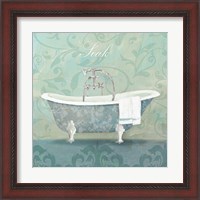 Framed 'Damask Bath Tub' border=