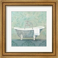 Framed 'Damask Bath Tub' border=