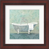 Framed 'Damask Bath Tub' border=