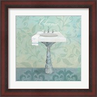 Framed 'Damask Bath Sink' border=