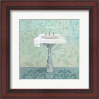 Framed 'Damask Bath Sink' border=