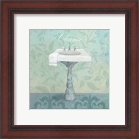 Framed 'Damask Bath Sink' border=