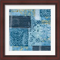 Framed 'Alhambra II Indigo' border=