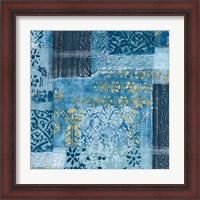 Framed 'Alhambra III Indigo' border=