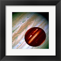 Framed Hubble/IRTF Composite Image of Jupiter Storms