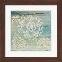 Framed 'Blue Indigo w/Lace IV' border=