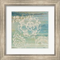 Framed 'Blue Indigo w/Lace IV' border=